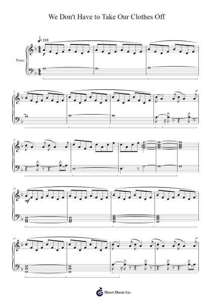 We Don't Have to Take Our Clothes Off Sheet Music by undefined-Arr.Cherlian Zimreed