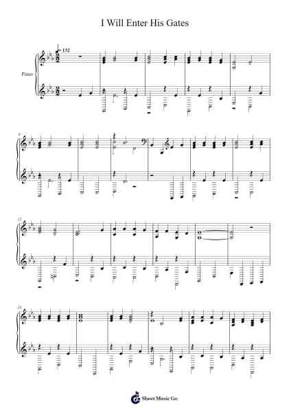 I Will Enter His Gates with Thanksgiving in My Heart Sheet Music by Isaac Watts-Arr.Joejosh Demptout