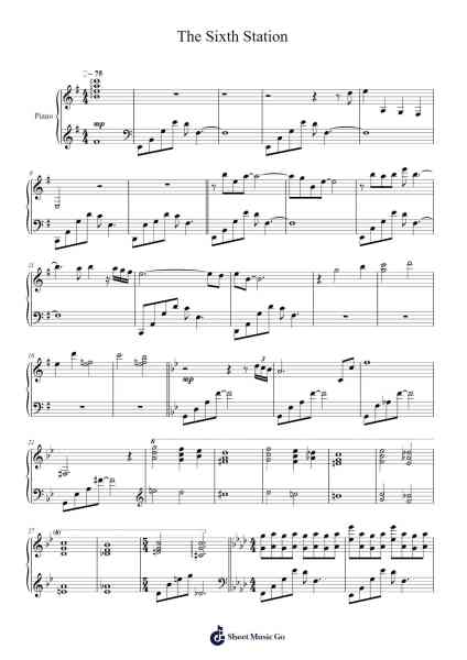 The Sixth Station النوتات الموسيقية بواسطة Joe Hisaishi-ترتيب.Dowar Warford
