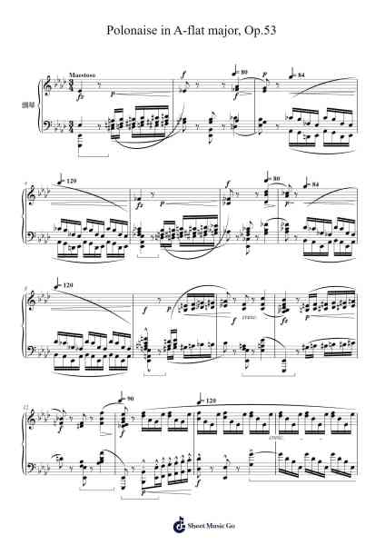 Polonaise in A-flat major, Op. 53 "Heroic" Bladmuziek van Frédéric Chopin-Arr.Kerniei Judkell
