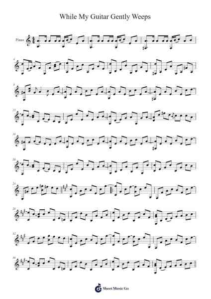 While My Guitar Gently Weeps Sheet Music by undefined-Arr.Gregson Lawvic
