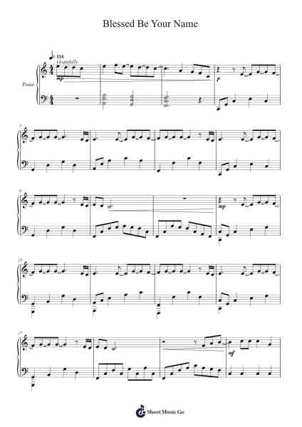 Blessed Be Your Name Sheet Music by Joelnie Wattgie-Arr.Forsrold
