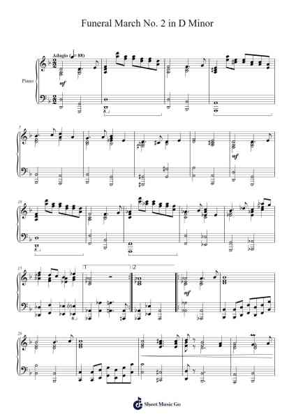 Funeral March No. 2 in D Minor Sheet Music by Cookeda-Arr.Kingsgan
