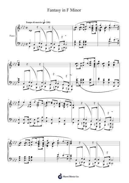Fantasy in F Minor Sheet Music by Frédéric Chopin-Arr.Olch