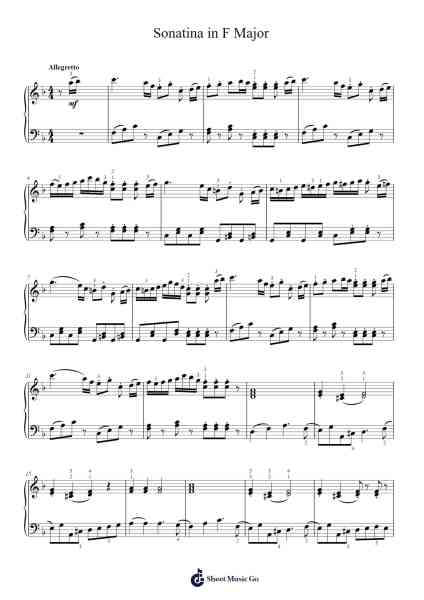 Sonatina in F Major Musica per pianoforte di Sha & Lilly He - Arr.Primeg