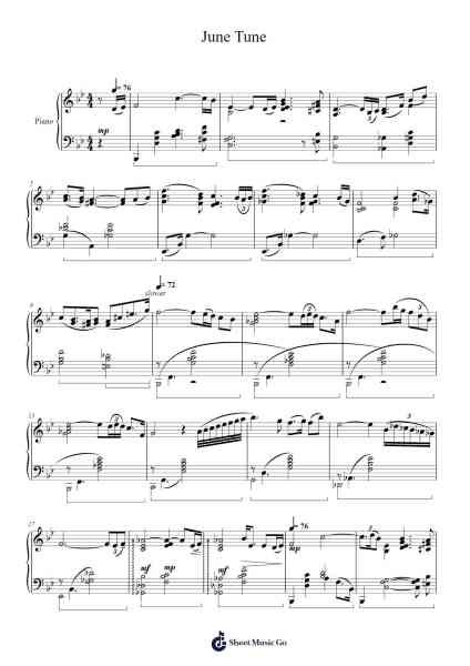June Tune Sheet Music by undefined-Arr.Earwy