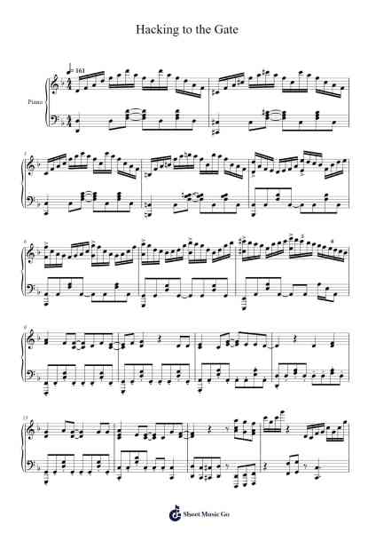 Hacking to the Gate Sheet Music by Kanako Itou-Arr.Hubpir