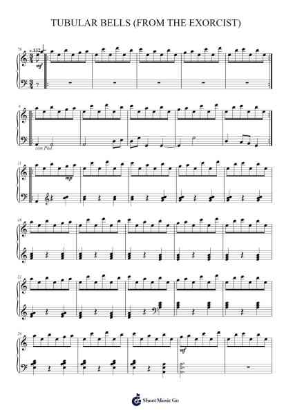 Tubular Bells Sheet Music by Mike Oldfield-Arr.Hubpir
