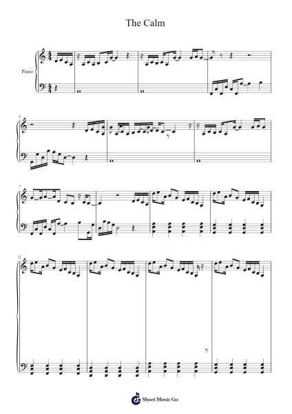 The Calm Sheet Music by Paige Turley-Arr.Bartrhys Shelcie