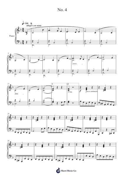 No. 4 Sheet Music by C. Gurlitt-Arr.Waygold Cissoon