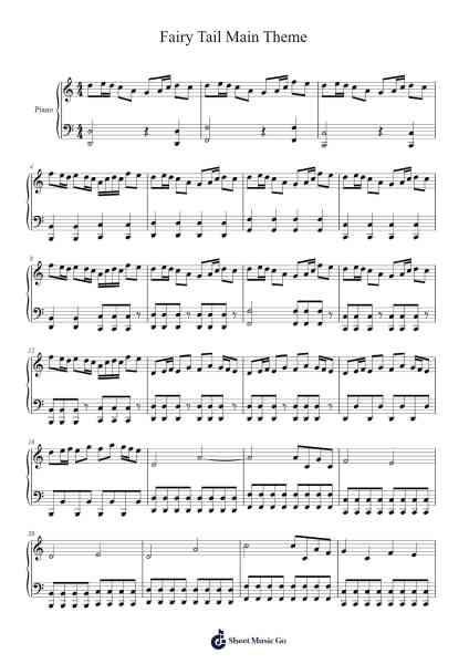 Fairy Tail Main Theme Sheet Music by undefined-Arr.Raerace
