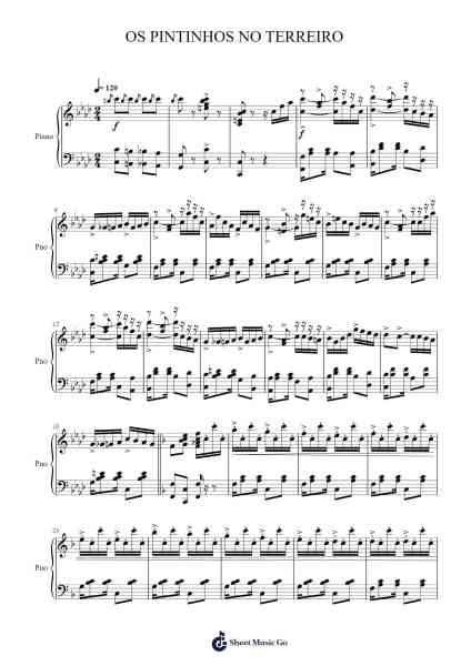 OS PINTINHOS NO TERREIRO Sheet Music by Zequinha de Abreu-Arr.Thonee Harli