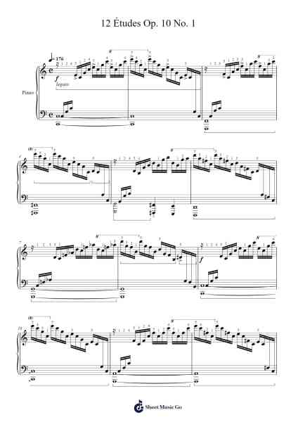 Études Op. 10 No. 1 Sheet Music by Frédéric Chopin-Arr.Prupert Cookegram