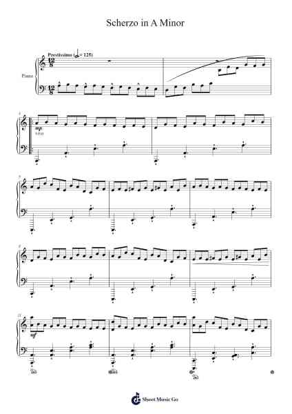 Scherzo in A Minor Sheet Music by Kevieve-Arr.Stilling