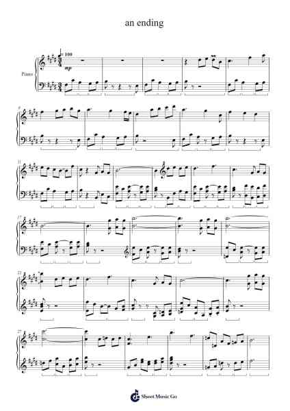 an ending Sheet Music by Toby Fox-Arr.Urkuk Joneswat