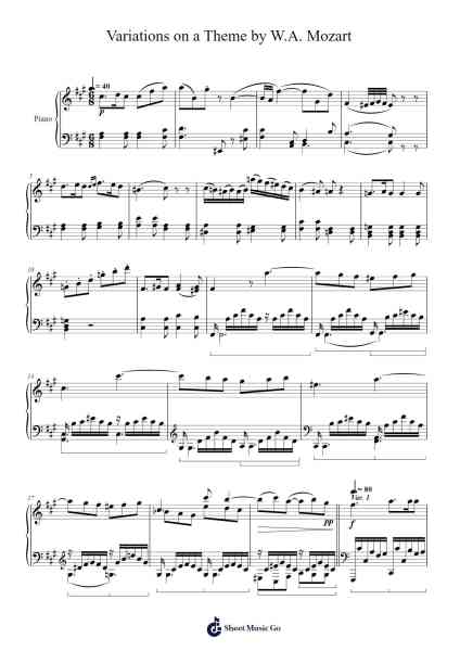 Variations on a Theme by W.A. Mozart 乐谱由 Campleign Eli - 编曲 Yetjeames Sailsdia