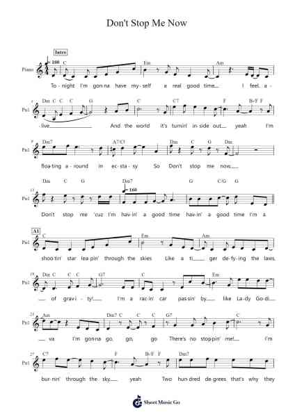 Don't Stop Me Now Sheet Music by Freddie Mercury-Arr.Rexlin Clachad