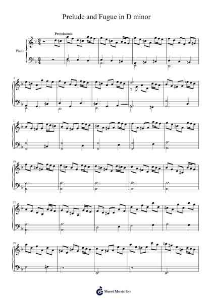 Prelude and Fugue in D Minor, Op. 43 Sheet Music by Daitrid Piersliam-Arr.O'Cady Bobde