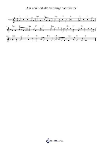Als een hert dat verlangt naar water Sheet Music by undefined-Arr.Ossweet
