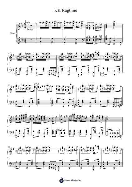 KK Ragtime Sheet Music by KK Slider-Arr.Vogtyves