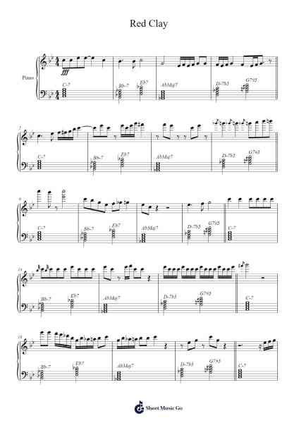 Red Clay Sheet Music by Parker Lewis-Arr.Otnold
