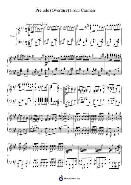 Carmen - Overture 樂譜由 Georges Bizet - 編曲 Everal Baurell