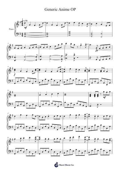Generic Anime OP Sheet Music by undefined-Arr.Caelance