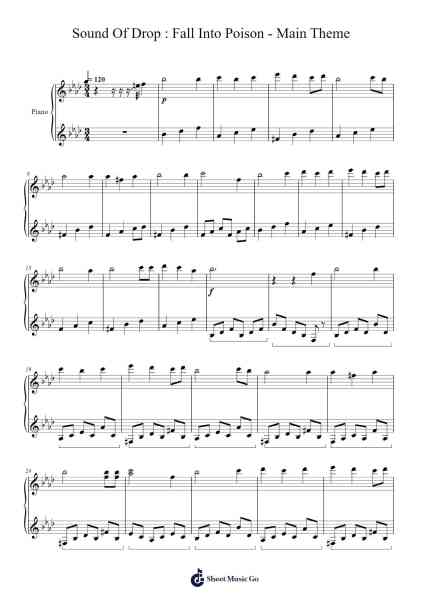 Sound Of Drop : Fall Into Poison - Main Theme Sheet Music by Haoto Akiyama-Arr.Hilye