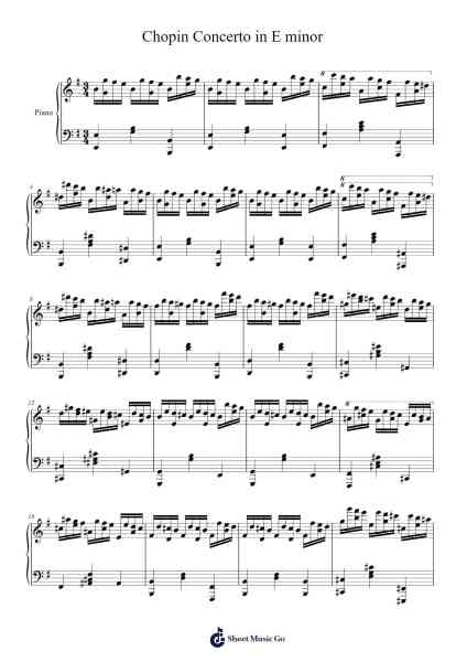 Chopin Concerto in E minor Sheet Music by Frédéric Chopin-Arr.Clairenor Jouvic