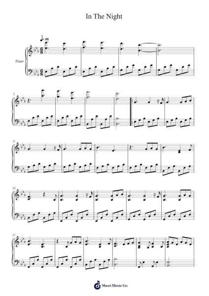 In The Night Sheet Music by Parc Jae Jung-Arr.Odemick
