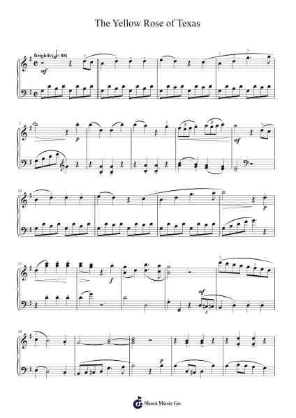 The Yellow Rose of Texas Sheet Music by Misc Traditional-Arr.Himorse
