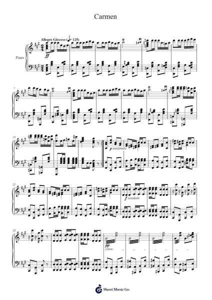 Carmen Suite No. 1 Sheet Music by Georges Bizet-Arr.Chloemen O'Cazie