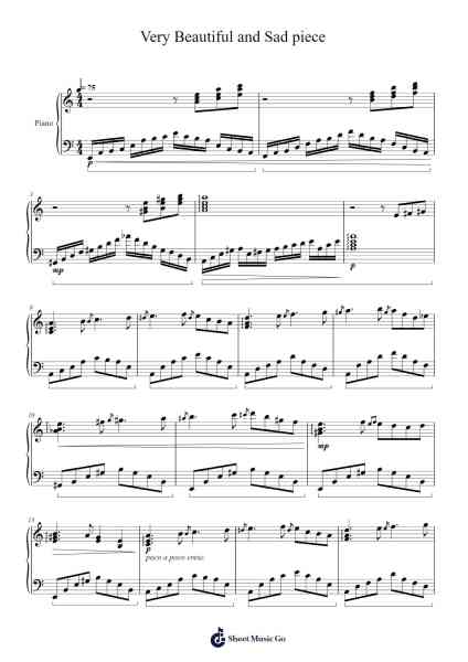 Very Beautiful and Sad piece Sheet Music by Masao Aichi-Arr.Fordniah