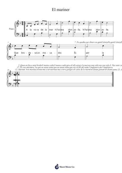 El mariner Sheet Music by Traditional Catalan-Arr.Stonelian Chantham