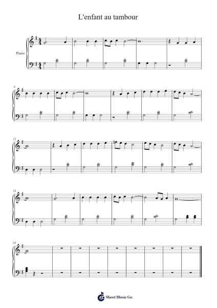 L'enfant au tambour Sheet Music by undefined-Arr.Bridrian