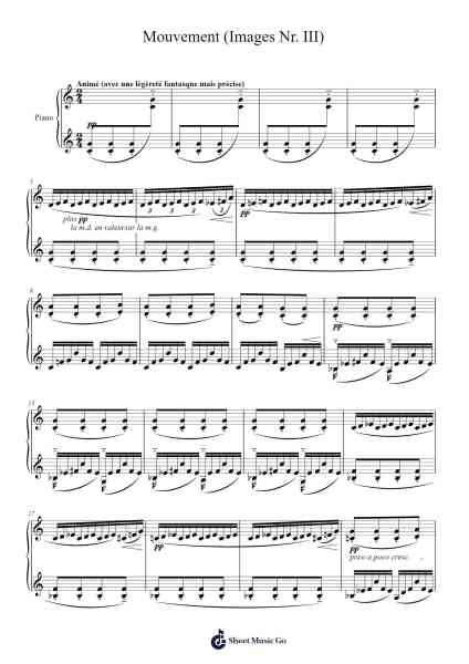 Images - No. III: Mouvement Sheet Music by Claude Debussy-Arr.Make