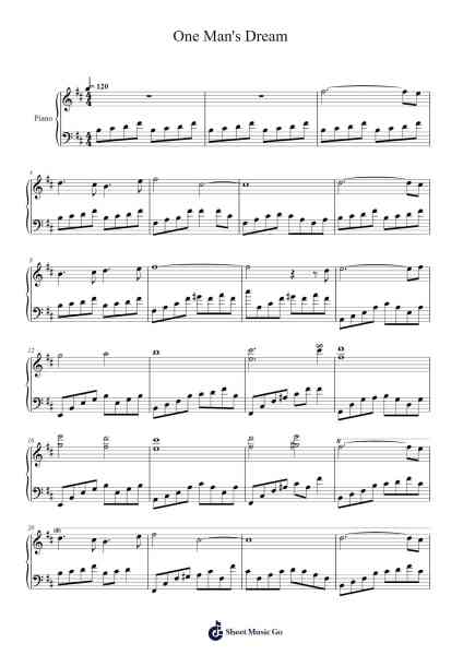 One Man's Dream Sheet Music by Yanni-Arr.Louhal