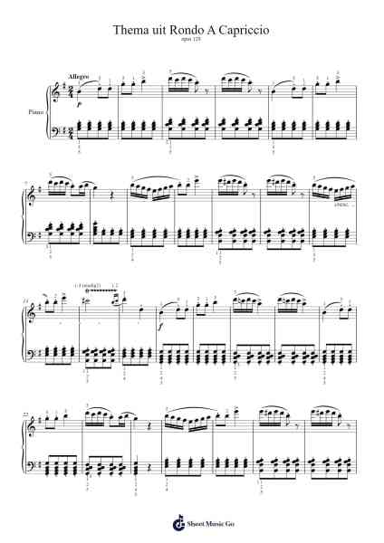 Rondo a Capriccio in G Major, Op. 129 "Rage Over a Lost Penny" Sheet Music by Ludwig van Beethoven-Arr.Georfoe