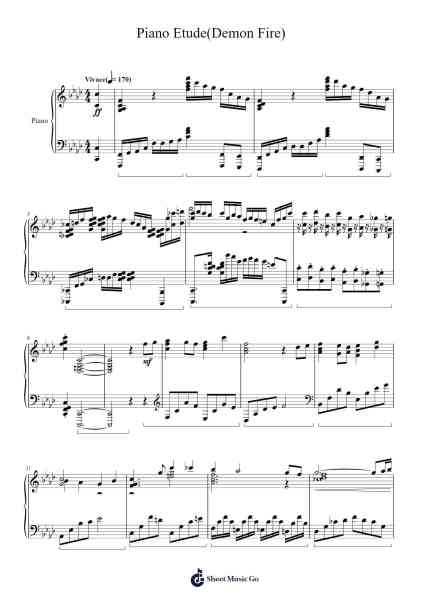 Piano Etude(Demon Fire) Sheet Music by OSTER Project-Arr.Wyli