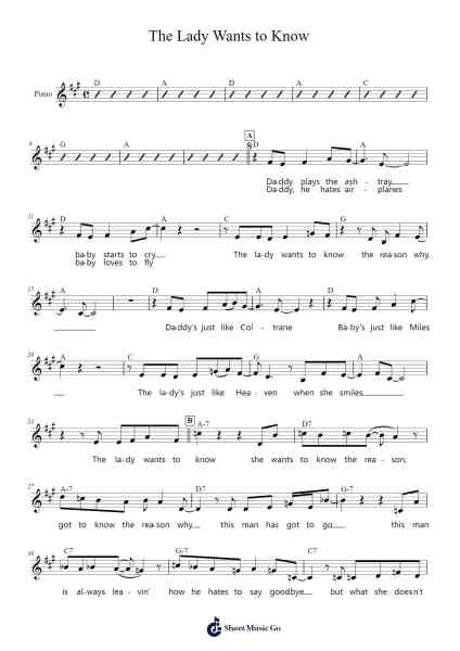 The Lady Wants to Know Sheet Music by Michael Franks-Arr.Websjean Hodgdre