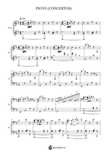 Piove Sheet Music by Lazza-Arr.Bartrhys Shelcie