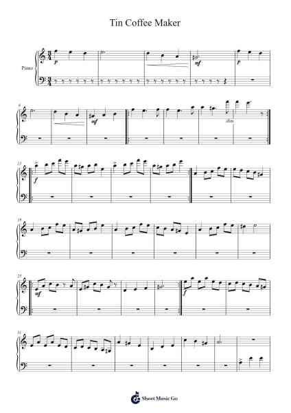 Tin Coffee Maker Sheet Music by AdmRena-Arr.Robn