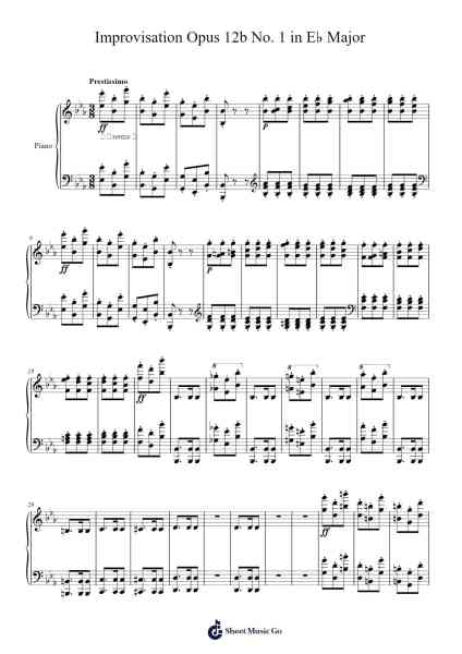 Improvisation Opus 12b No. 1 in E♭ Major Sheet Music by Charles-Valentin Alkan-Arr.Triswolf Roochel