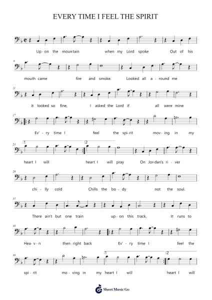 EVERY TIME I FEEL THE SPIRIT Sheet Music by undefined-Arr.Freetein