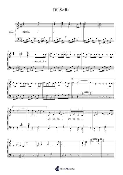 Dil Se Re Sheet Music by A. R. Rahman-Arr.Demplis