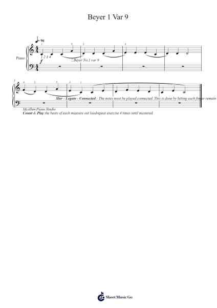 Beyer 1 Var 9 Sheet Music by F. Beyer-Arr.Payrusk