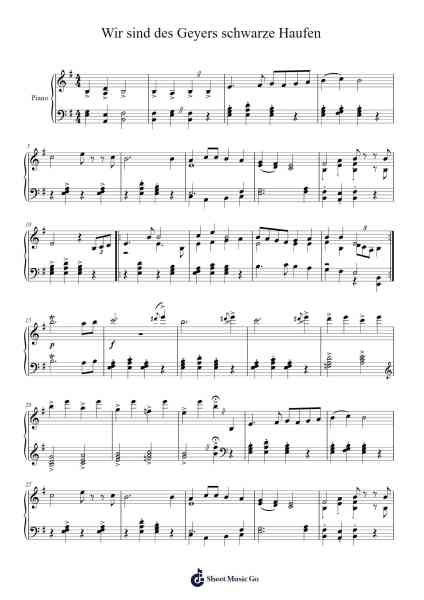 Wir sind des Geyers schwarzer Haufen Sheet Music by Max Böhm-Arr.Boothmore Petwald