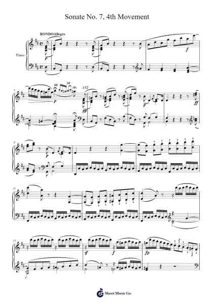 Sonate No. 7, 4th Movement Sheet Music by Ludwig van Beethoven-Arr.Hawroll Quilrel