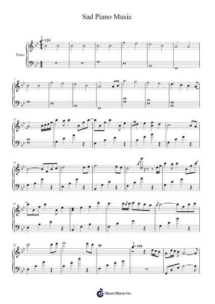 Sad Piano Music Sheet Music by undefined-Arr.Wershop Keyburns