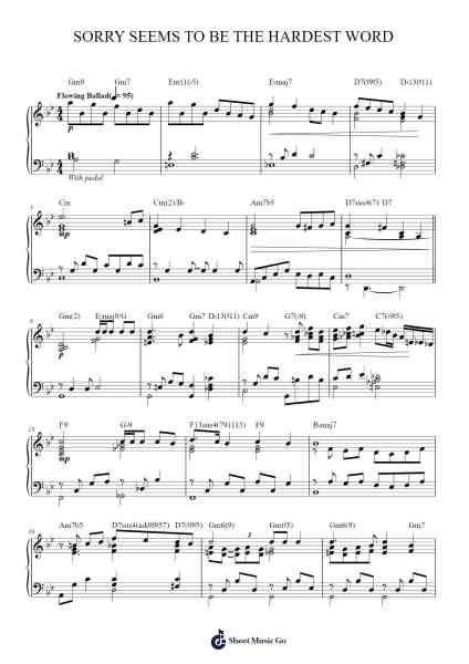 Sorry Seems To Be The Hardest Word Sheet Music by Elton John-Arr.Gillnise